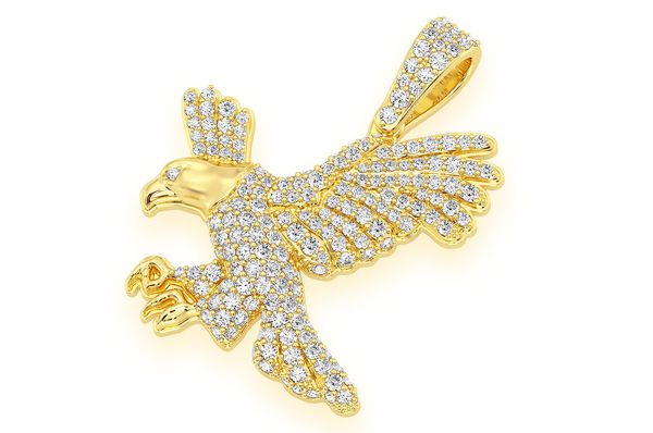 American Eagle Diamond Pendant 14K Solid Gold - 1.00 CTW