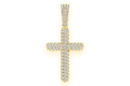 14K Gold Cross Pendant Diamond-Accented Faith Symbol - 1.1 CTW