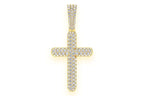 14K Gold Cross Pendant Diamond-Accented Faith Symbol - 1.1 CTW