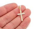 14K Gold Cross Pendant Diamond-Accented Faith Symbol - 1.1 CTW