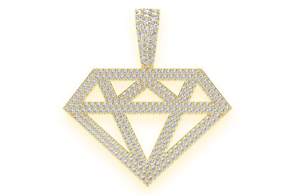 Silhouette Diamond Pendant 14K Solid Gold - 2.75 CTW