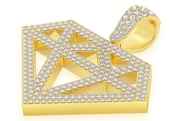 Silhouette Diamond Pendant 14K Solid Gold - 2.75 CTW