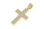 Men's Gold Cross Pendant - 1.15 CTW