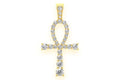 Ankh VVS Diamond Pendant 14K Solid Gold - 2.25 CTW