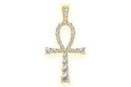 Ankh VVS Diamond Pendant 14K Solid Gold - 2.25 CTW
