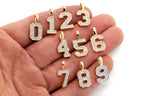 Medium Jersey Number Diamond Pendant 10k Solid Gold - 1.05 CTW