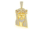 Experience Divine Elegance 10K Solid Gold Diamond Jesus Pendant - 1.5 CTW