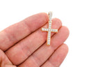 Mens 14K Gold Cross Pendant Necklace 1.15 CTW