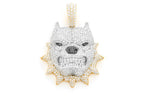 Pitbull Spiked Collar Diamond Pendant 14k Solid Gold - 6.0 CTW