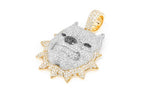 Pitbull Spiked Collar Diamond Pendant 14k Solid Gold - 6.0 CTW