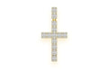 Regal Baguette Diamond Cross Pendant 10K Gold Medium Royal Design