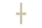 Regal Baguette Diamond Cross Pendant 10K Gold Medium Royal Design