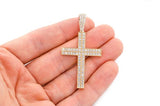 Medium Straight Accent CROSS Silver Pendant