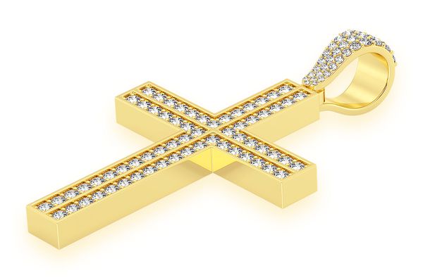 Moissanite Cross Pendant for Men - 2.75 CTW