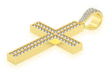 Medium Straight Accent CROSS Silver Pendant