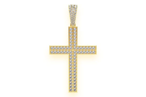 Moissanite Cross Pendant for Men - 2.75 CTW