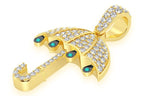 Drip Umbrella Diamond Pendant 14k Solid Gold - 0.75 CTW