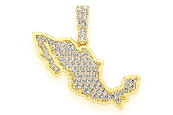 Mexico Diamond Pendant 14k Solid Gold - 0.33 CTW