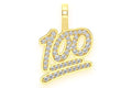 100 Emoji Diamond Pendant 14k Solid Gold - 0.33 CTW