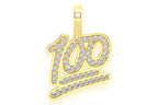 100 Emoji Diamond Pendant 14k Solid Gold - 0.33 CTW