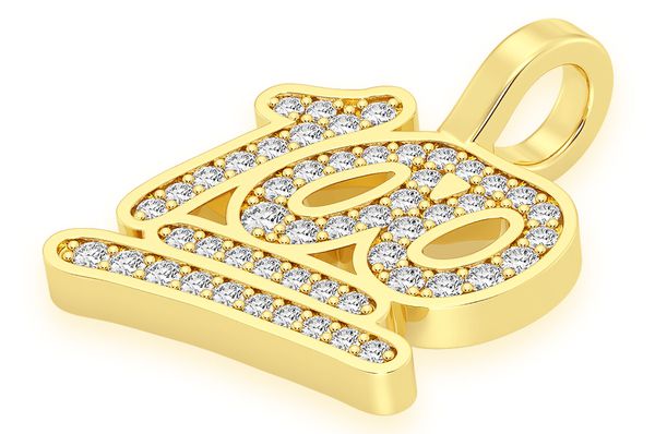 100 Emoji Diamond Pendant 14k Solid Gold - 0.33 CTW