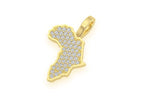 Africa Diamond Pendant 14k Solid Gold - 0.25 CTW