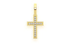 Brilliant Lab Grown Diamond Cross Pendant Mini Angled Design Eco-