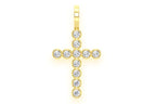 14K Gold Bezel Set Cross Pendant 0.35 CTW