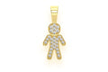 Boy Diamond Pendant 14k Solid Gold - 0.10 CTW