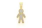 Boy Diamond Pendant 14k Solid Gold - 0.10 CTW