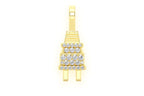 Plug Diamond Pendant 14k Solid Gold - 0.10ctw