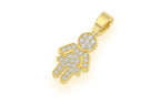 Girl Diamond Pendant 14k Solid Gold - 0.10 CTW