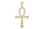 Ankh Diamond Pendant 14K Solid Gold - 0.25 CTW