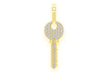 Key Diamond Pendant 14k Solid Gold - 0.15 CTW