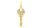 Key Diamond Pendant 14k Solid Gold - 0.15 CTW