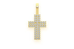 14K Gold Mini Layered Cross Diamond Pendant - 0.25 CTW