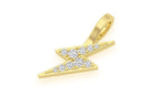 Lightning Bolt Diamond Pendant 14k Solid Gold - 0.15 CTW