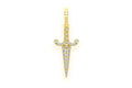 Dagger Diamond Pendant 14k Solid Gold - 0.20 CTW