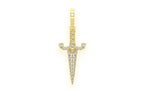 Dagger Diamond Pendant 14k Solid Gold - 0.20 CTW
