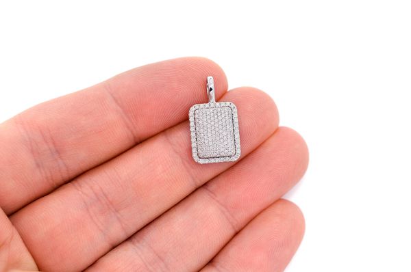 Pillow Double Layer Diamond Pendant 14k Solid Gold - 0.60 CTW