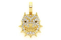 Pitbull Spike Collar Diamond Pendant 14k Solid Gold - 0.25 CTW