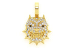 Pitbull Spike Collar Diamond Pendant 14k Solid Gold - 0.25 CTW