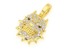 Pitbull Spike Collar Diamond Pendant 14k Solid Gold - 0.25 CTW