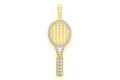 Tennis Racket Diamond Pendant 14k Solid Gold - 0.20 CTW