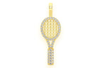 Tennis Racket Diamond Pendant 14k Solid Gold - 0.20 CTW