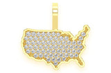 Mini United States Of America Moissanite Pendant