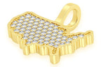 USA Map Diamond Pendant 14K Solid Gold - 0.30 CTW