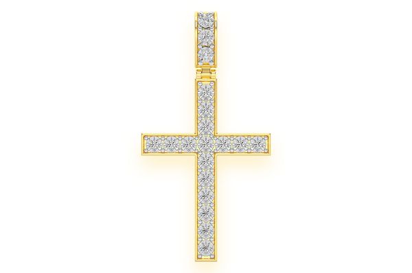 14K Gold Diamond Cross Pendant - 0.75 CTW