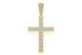 Miracle Set Large 10K Gold Cross Pendant Handcrafted Diamond Jewelry