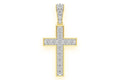 Natural Diamond 14K Gold Cross Pendant - Delicate 0.25 CTW